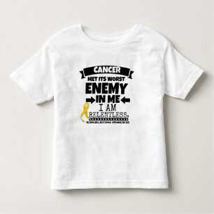 Camiseta Infantil O cancer de Neuroblastoma encontrou seu inimigo