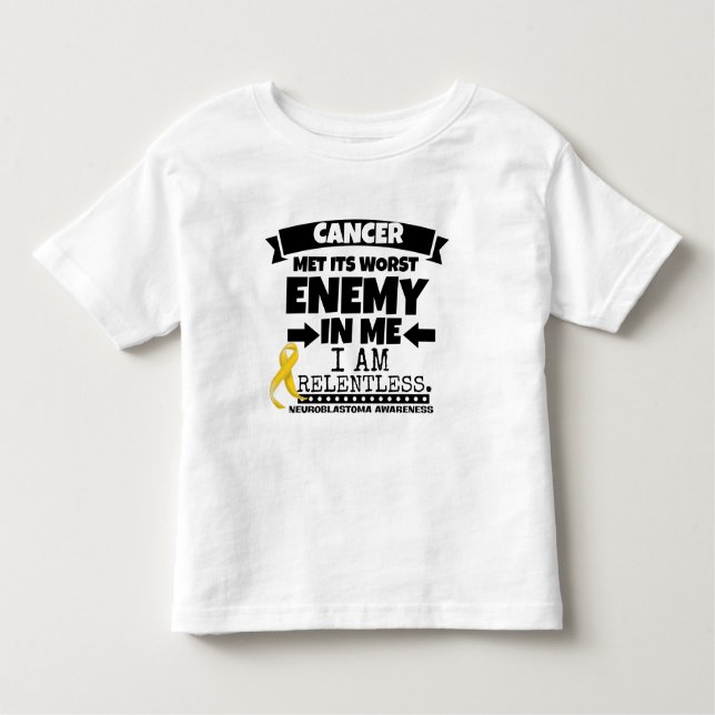 Camiseta Infantil O cancer de Neuroblastoma encontrou seu inimigo (Frente)