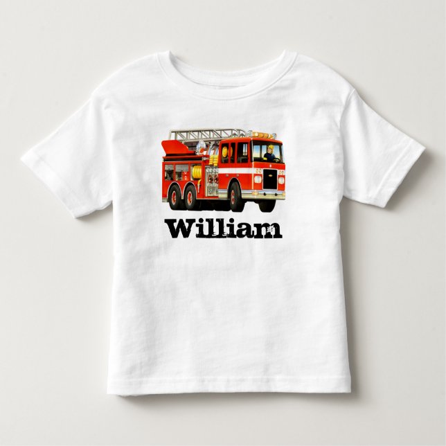 Camiseta Infantil O carro de bombeiros conhecido feito sob encomenda (Frente)
