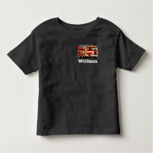 Camiseta Infantil O carro de bombeiros do miúdo conhecido feito sob