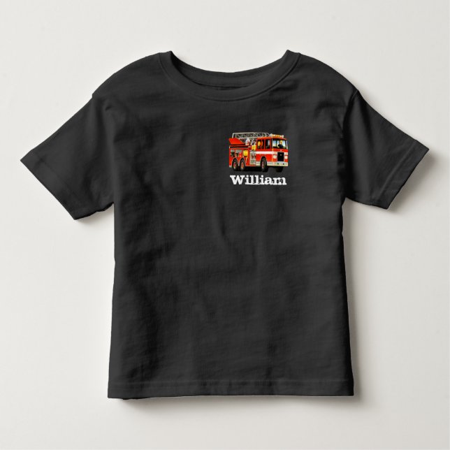 Camiseta Infantil O carro de bombeiros do miúdo conhecido feito sob (Frente)