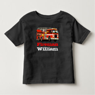 Camiseta Infantil O carro de bombeiros vermelho conhecido feito sob