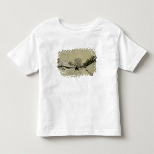 Camiseta Infantil O carro, ou estrada sob a neve em Honfleur, 1865