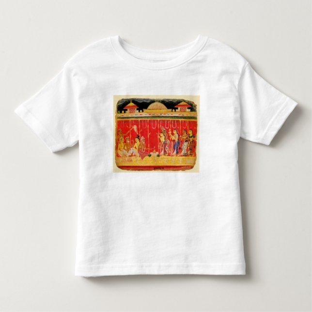 Camiseta Infantil O casamento dos pais de Krishna, de uma dispersão (Frente)