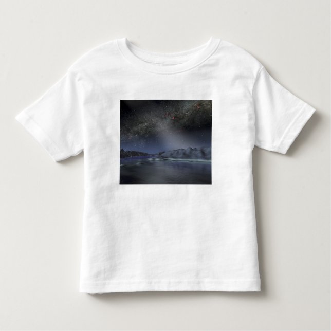 Camiseta Infantil O céu noturno de um hipotético planeta alienígena  (Frente)