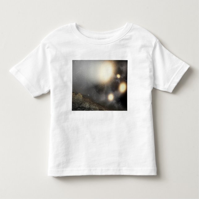 Camiseta Infantil O céu noturno foi visto de um hipotético avião (Frente)