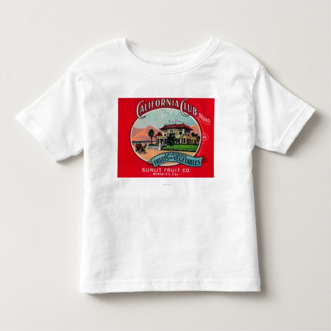 Camiseta Infantil O clube de Califórnia pode LabelBerkley, CA (Frente)