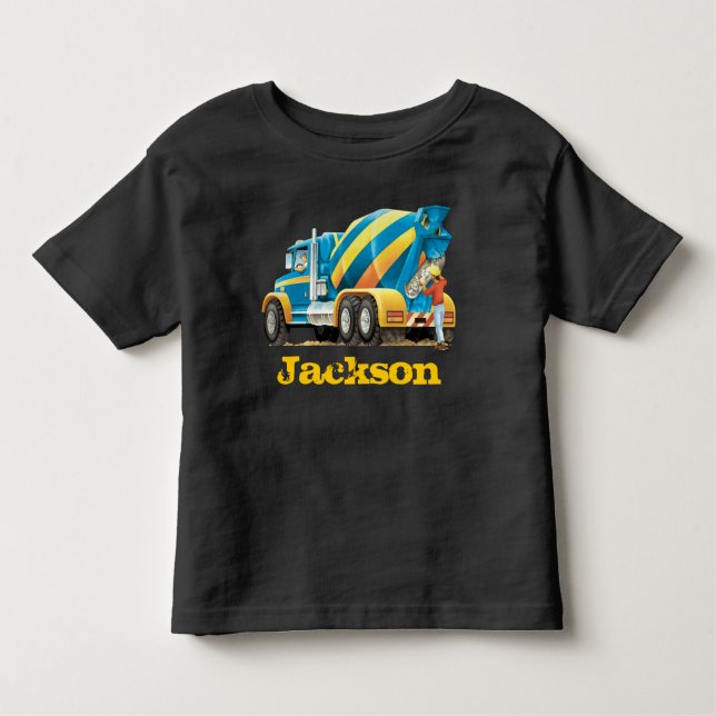 Camiseta Infantil O costume caçoa caminhões da construção do (Frente)