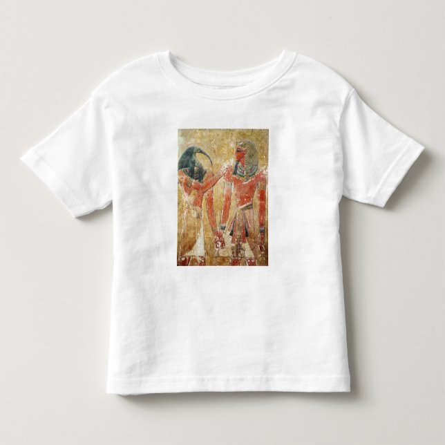 Camiseta Infantil O deus Thoth com Seti I no túmulo de Seti (Frente)