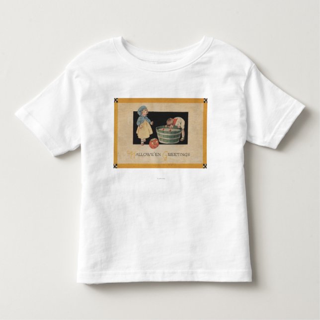 Camiseta Infantil O Dia das Bruxas GreetingBobbing para maçãs (Frente)
