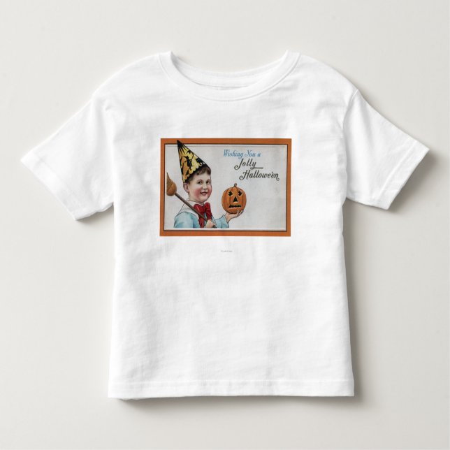 Camiseta Infantil O Dia das Bruxas GreetingJolly o Dia das Bruxas (Frente)