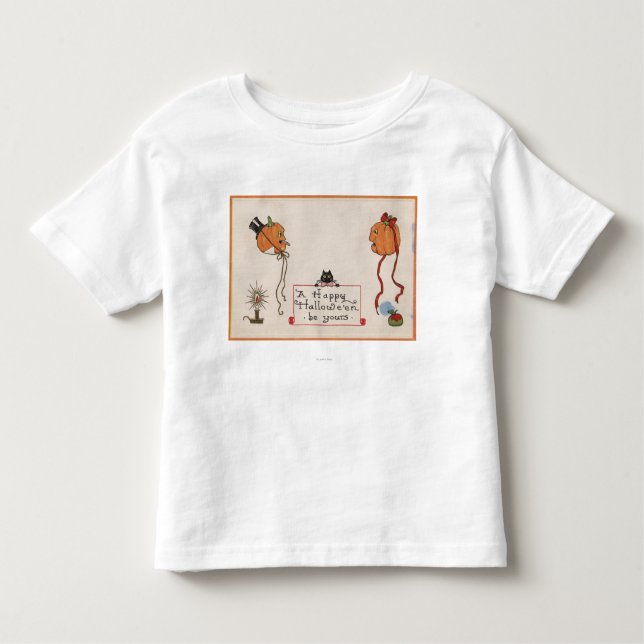 Camiseta Infantil O Dia das Bruxas GreetingMr. & Sra. (Frente)