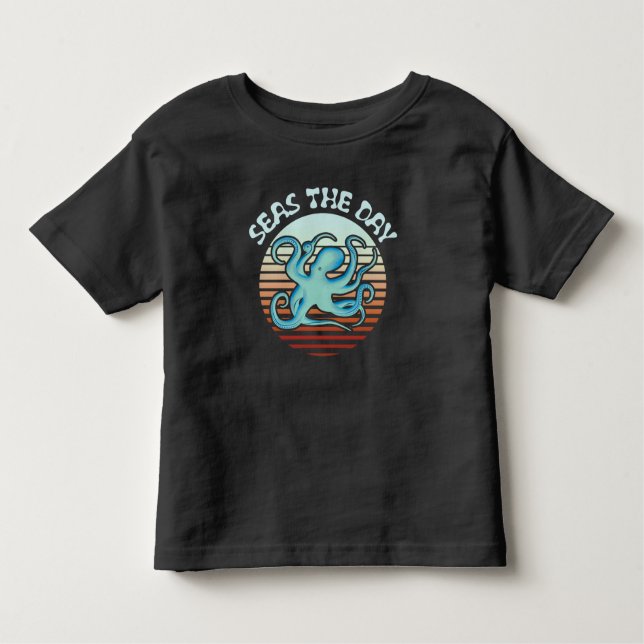 Camiseta Infantil O Dia dos Mares | Octopus de Summer Vibes (Frente)
