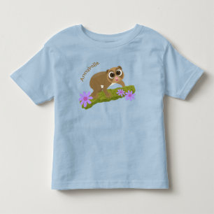 Camiseta Infantil O doce e feliz loris em desenhos animados