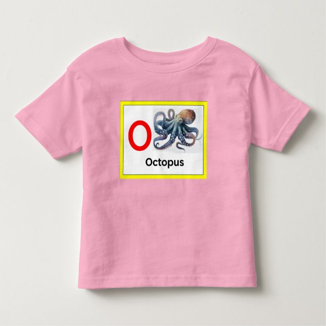 Camiseta Infantil O é para polvo (Frente)