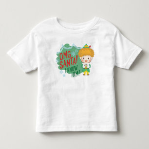 Camiseta Infantil O Elfo Buddy OMG Papai Noel! Eu O Conheço!