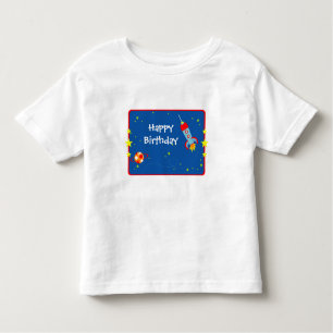 Camiseta Infantil O espaço 1 t-shirt do aniversário