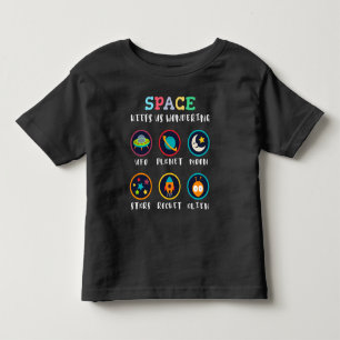 Camiseta Infantil O espaço nos deixa curiosos