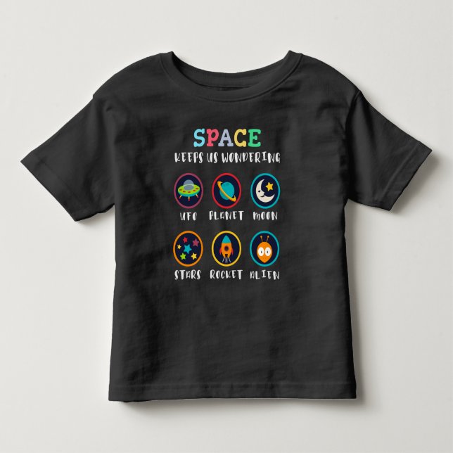 Camiseta Infantil O espaço nos deixa curiosos (Frente)