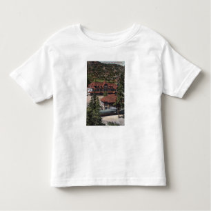 Camiseta Infantil O ferro salta estação & hotel da estrada da roda