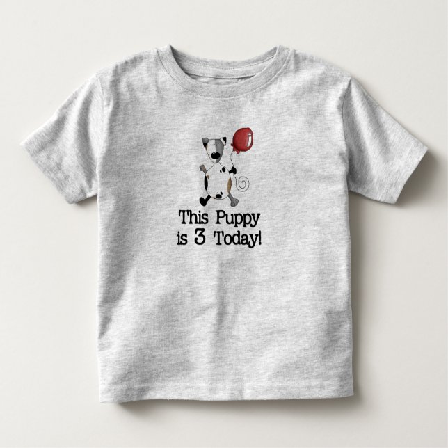 Camiseta Infantil O filhote de cachorro é o aniversário 3 (Frente)