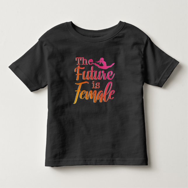Camiseta Infantil O futuro é a citação feminina - ginástica feminist (Frente)