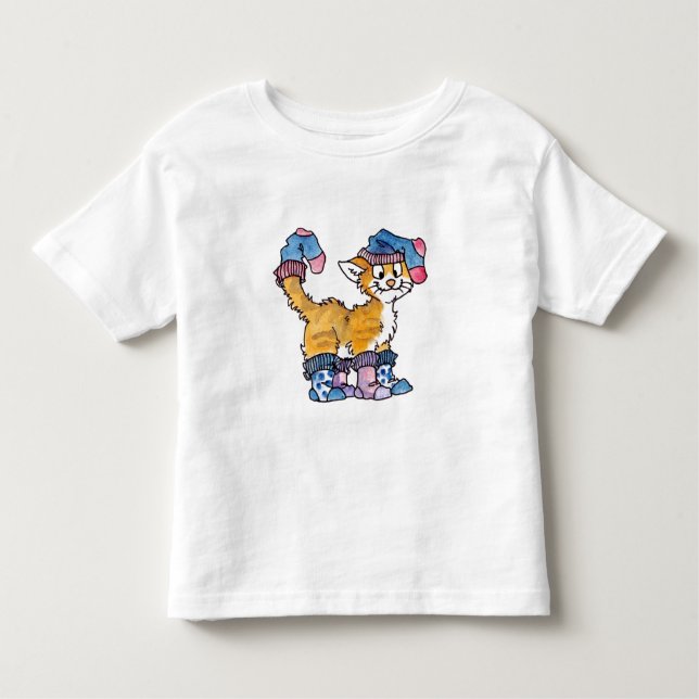 Camiseta Infantil O gatinho da peúga caçoa o t-shirt (Frente)