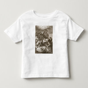 Camiseta Infantil O Giants tenta escalar o céu empilhando a montage