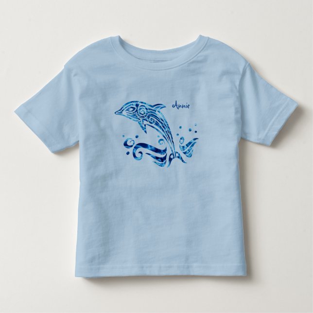Camiseta Infantil O golfinho é minha alegria azul do fuzileiro naval (Frente)