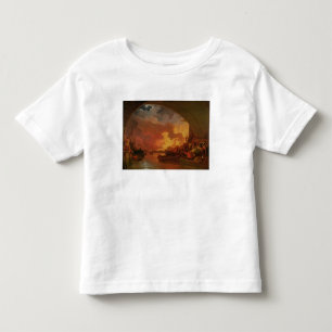 Camiseta Infantil O grande fogo de Londres, c.1797 (óleo em canvas)