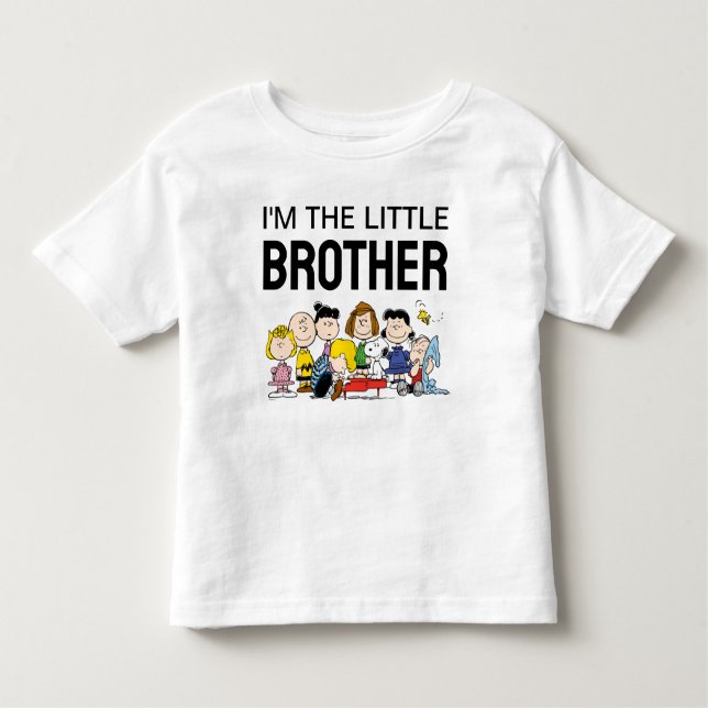 Camiseta Infantil O Grupo Peanuts | Eu Sou o Irmão Mais Novo (Frente)