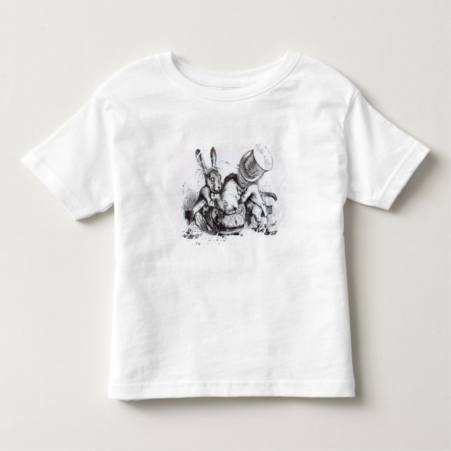 Camiseta Infantil O Hatter louco e a lebre de março (Frente)