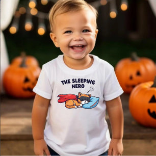 Camiseta Infantil O Herói do Sono" Gato Bonito, T-Shirt