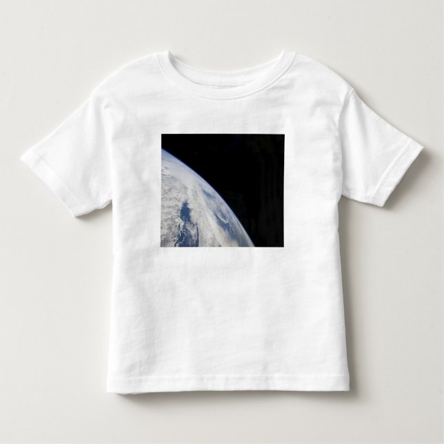 Camiseta Infantil O horizonte da Terra e a escuridão do espaço (Frente)