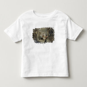 Camiseta Infantil O interior de uma cabana de um chefe de Mandan,
