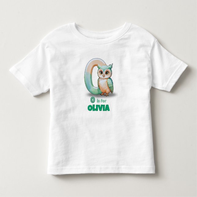 Camiseta Infantil O is for Olivia - Custom Toddler T-Shirt (Frente)