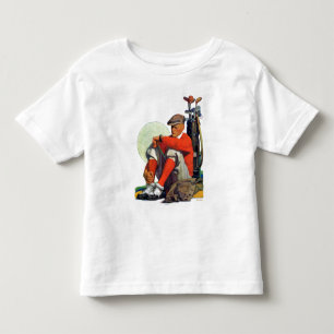 Camiseta Infantil O jogador de golfe manteve-se esperar