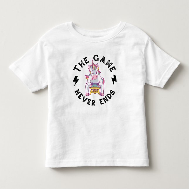 Camiseta Infantil O jogo nunca acaba (Frente)