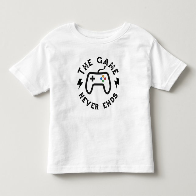Camiseta Infantil O jogo nunca acaba (Frente)