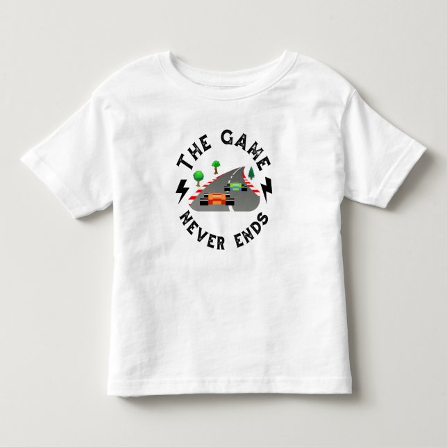 Camiseta Infantil O jogo nunca acaba (Frente)