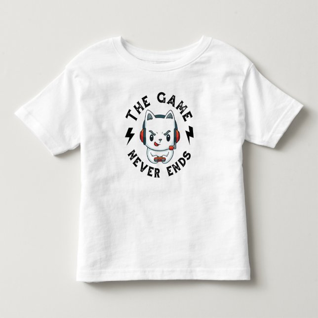 Camiseta Infantil O jogo nunca acaba (Frente)