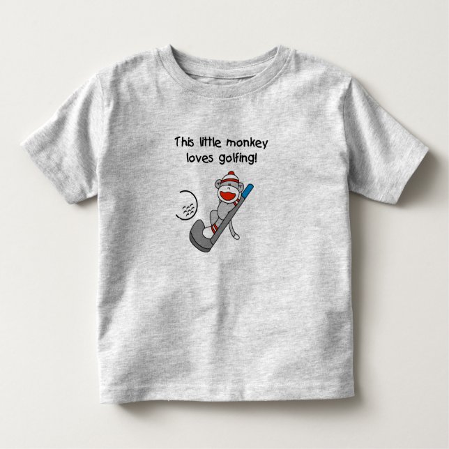Camiseta Infantil O macaco ama Golfing (Frente)