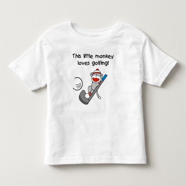 Camiseta Infantil O macaco ama Golfing t-shirt e presentes (Frente)