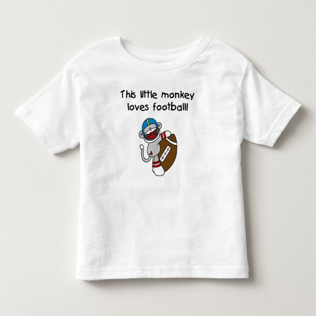 Camiseta Infantil O macaco da peúga ama o futebol (Frente)