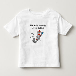 Camiseta Infantil O macaco pequeno ama Golfing