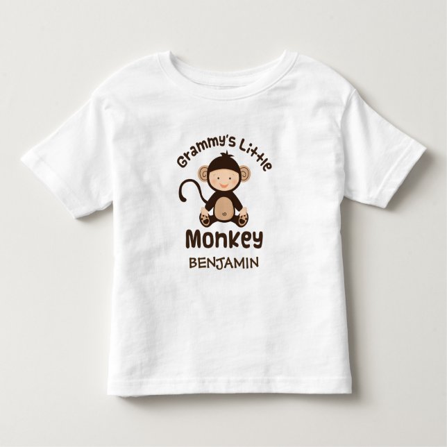Camiseta Infantil O macaco pequeno de Grammy s personalizado caçoa o (Frente)