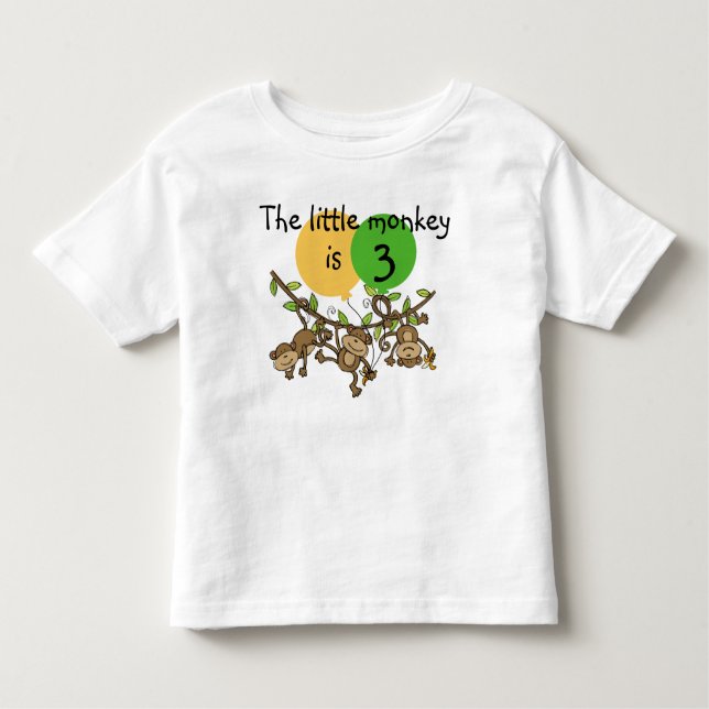 Camiseta Infantil O macaco pouco Swinge o t-shirt customizável do (Frente)