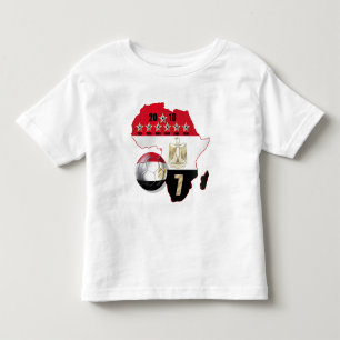 Camiseta Infantil O mapa da bandeira de Egipto de África 2010