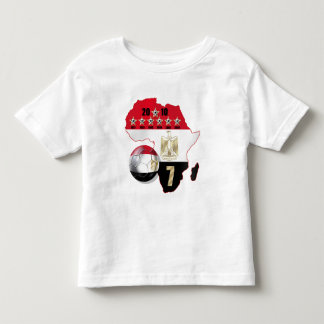 Camiseta Infantil O mapa da bandeira de Egipto de África 2010
