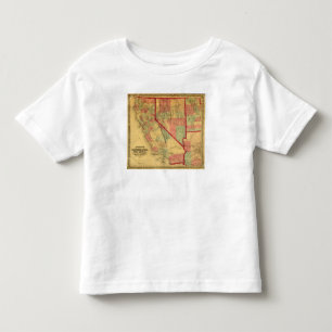 Camiseta Infantil O mapa de Bancroft de Califórnia, Nevada, Utá